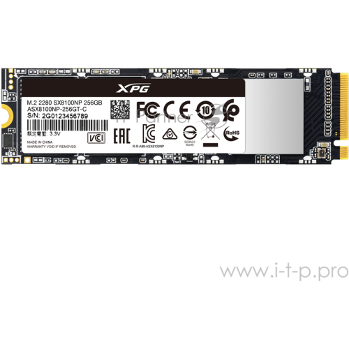 Накопитель SSD Adata 256GB XPG SX6000 Lite, M.2 2280, PCI-E 3x4, [R/W - 1800/900 MB/s] 3D-NAND TLC